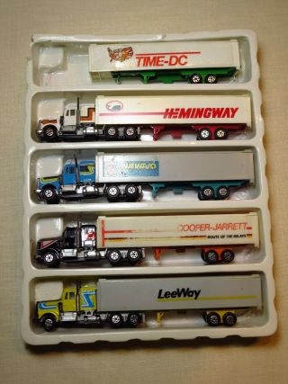 Vintage Jc Penny 4 Piece Semi Tractor And Trailer Truck Set Box Yatming Kenworth
