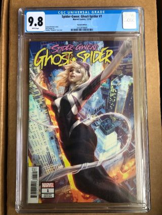 Spider - Gwen Ghost Spider 1 (2018) Cgc 9.  8 1st Print Stanley Artgerm Lau Variant