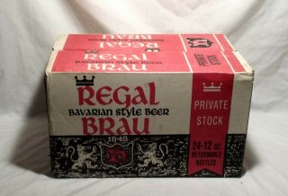 Vintage Regal Brau Beer Returnable Cardboard Case 10 Bottles Jos Huber Monroe Wi