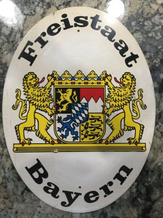 Vintage FREISTAAT BAYERN Metal Sign Germany History 15x11 2