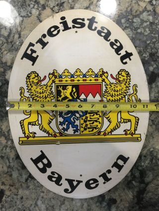 Vintage FREISTAAT BAYERN Metal Sign Germany History 15x11 5