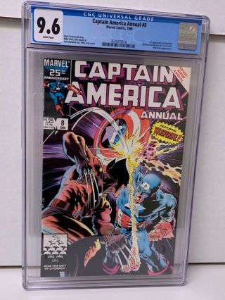 Captain America Annual 8 Cgc 9.  6 Nm,  Vs Wolverine Mike Zeck Cover Marvel 1986