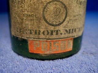 Vintage Green Poison bottle w/label 2