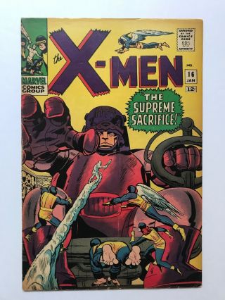 X - Men 16 1966 Marvel Jack Kirby Layouts Stan Lee Sentinels