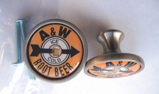 A&w Root Beer Soda Cabinet Knobs,  A & W Root Beer Soda Logo Cabinet Knobs