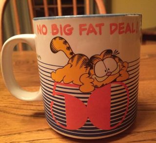 Vintage 1978 Garfield 50th Birthday Coffee Cup Mug 50 No Big Fat Deal