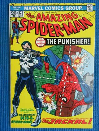 Spider - Man 129 - (nm -) - 1st App The Punisher - White Pages -
