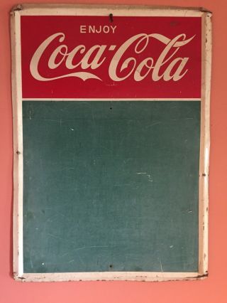 Vintage Coca Cola Restaurant Diner Menu 28 " Metal Tin Sign Menu Chalk Board
