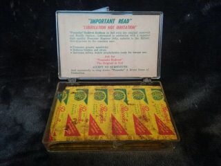 Vintage Condom Dean ' s Rubber Co Peacocks Condoms 1950s plastic case 4