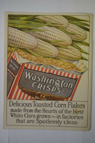 Washington Crisps [corn Flakes] Brochure,  Color Illus,  United Cereal Mills