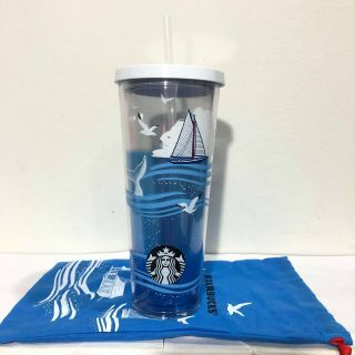 Starbucks Tumbler Venti 24 Oz.  Cold Cup Sailboat Sea North Whale Seagull