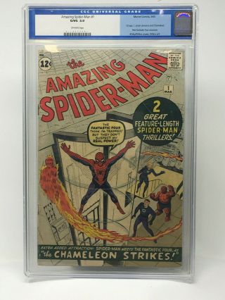 Spider - Man 1 Cgc 3.  0 Marvel Comics 1963