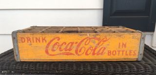 Drink Coca - Cola Fort Smith Arkansas Wooden Case Box Yellow Red Coke Sign Crate