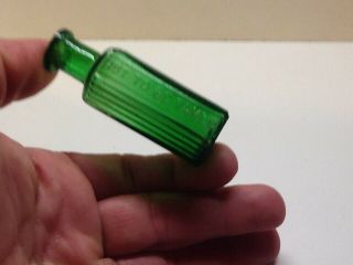 Small Antique Emerald Green Not To Be Taken Poison Bottle.