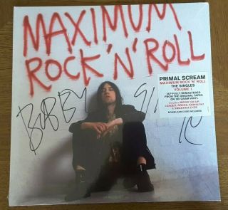 Signed Primal Scream Maximum Rock N Roll The Singles Volume 1 Ltd 12” Vinyl 2lp