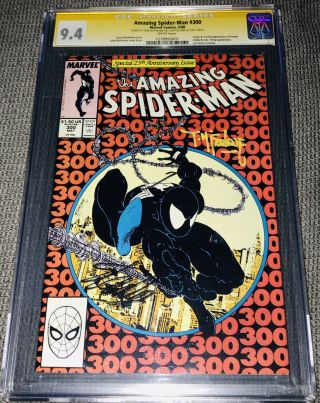 Spider - Man 300 1st Venom Signed By Stan Lee & Todd Mcfarlane Cgc 9.  4 Ss