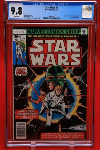 Star Wars 1 Cgc 9.  8 White Pages First Print 1977 Marvel