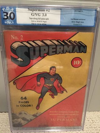 Superman 2 Golden Age Pgx 3.  0 Not Cgc Dc Fall 1939