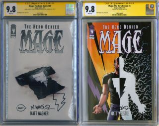 Mage: The Hero Denied 0 & 1 Cgc Ss 9.  8 Signed And Sketch By Matt Wagner