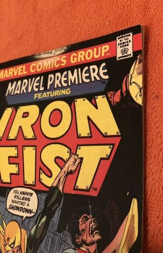 Marvel Premiere 15 VG/FN 5.  0 5.  5 1st Appearance Iron Fist; Marvel Value Stamp 4