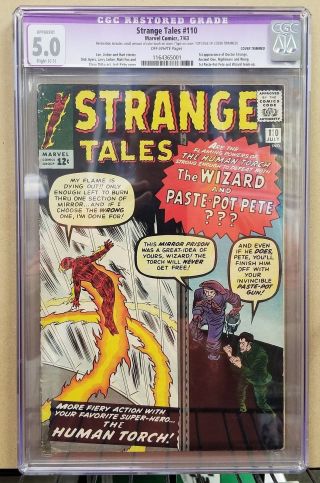 Strange Tales 110 Cgc 5.  0 C - 1 Slight Restored 1st Appearance Of Doctor Strange