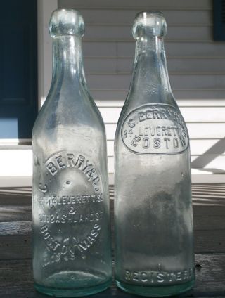Antique C.  Berry & Co.  Boston,  Mass.  Blob Top Beer Bottle Variants