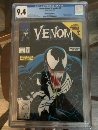 Venom: Lethal Protector 1 Black Error Variant Rare Marvel Comic Book Cgc 9.  4