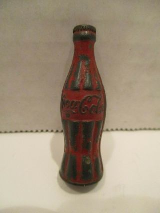 Vintage Metal Coke Bottle Pencil Sharpener Red Paint Rust On Blade Bavaria