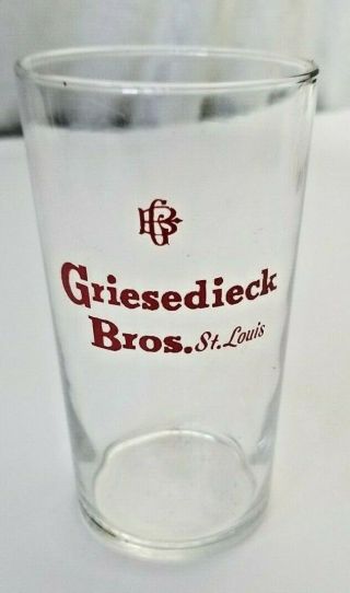 Griesedieck Bros.  St.  Louis Shell Beer Glass 5.  25 " Tall