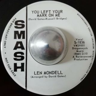 Rare Soul Mod R&b Len Mondell You Left Your Mark On Me Smash Demo Listen