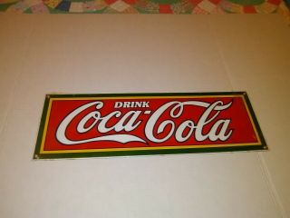 Coca - Cola Sign Vintage 1989 Porcelain Ande Rooney 6 X 18 In Orig Plastic