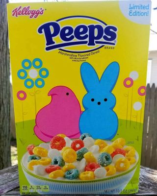 Peeps Cereal Kellogg’s Limited Edition Rare Pristine Box 10.  5 Oz Easter