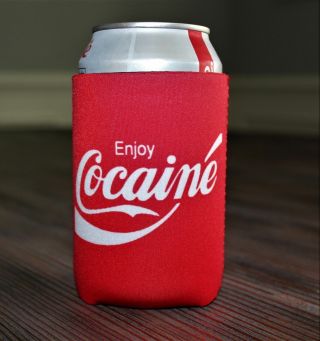 Set Of 20 Enjoy Cocaine Beer Can Koozie Coozie Coke Parody Cola Coca Red