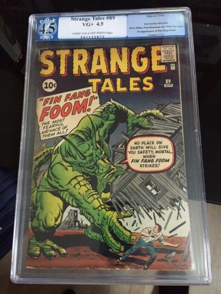 Strange Tales 89 Cgc 4.  5 Pgx 1 St Fin Fang Foom Avengers Thor Hulk Spiderman
