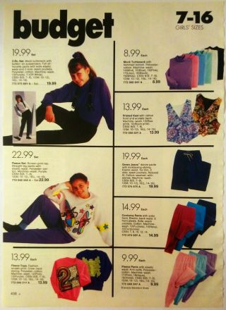 1990 Vintage Paper Print Ad Fashion Fleece Set Bodysuit Leggings Tights Tutus
