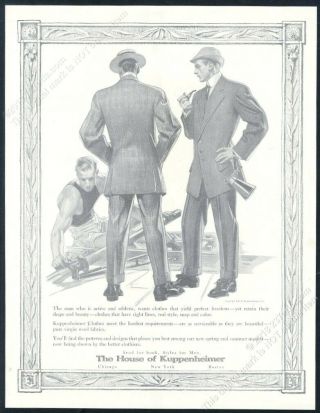 1910 Handsome Man Rowing Men In Suits Art Kuppenheimer Suit Vintage Print Ad