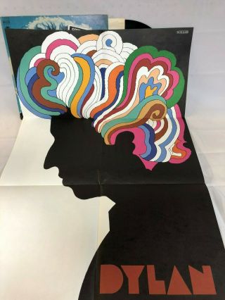 Bob Dylan Greatest Hits Vtg Record Lp W/ Large Milton Glaser Pop Art Poster Ex