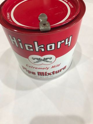 Vintage Hickory Pipe Mixture Tobacco Tin Can With Lid