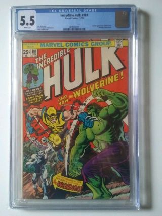 The Incredible Hulk 181 5.  5 Cgc Marvel Bronze Age Comic Book 1st Wolverine