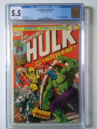 The Incredible Hulk 181 5.  5 CGC Marvel Bronze age comic Book 1st Wolverine 3