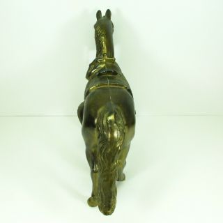 Vintage Carnival Prize Bronze Tone Metal Male Horse Figurine Statue 10” Tall 3