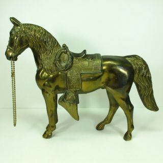 Vintage Carnival Prize Bronze Tone Metal Male Horse Figurine Statue 10” Tall 4