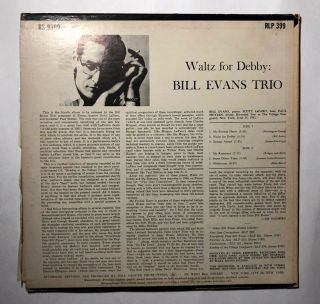 BILL EVANS Waltz For Debby LP Riverside RLP399 US 1961 VG,  OOA 2
