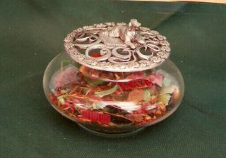 Irish English Setter Glass Potpourri Trinket Jar With Pewter Lid Last One