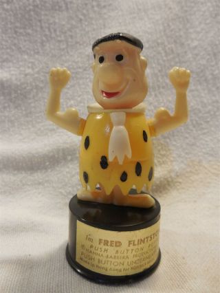 Flintstones Vintage Kohner Plastic Push Puppet Toy - Fred Flintstone No.  3991