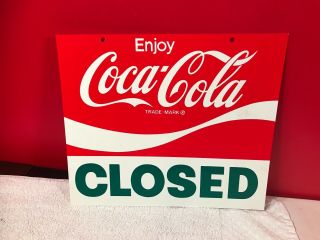 1960s Coca Cola Double Sided Open Closed Vintage Store Display Sign
