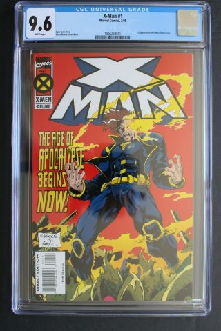 X - Man 1 1st Nate Grey The Earth - 295 Cable From Age Apocalypse 1995 Cgc Nm,  9.  6