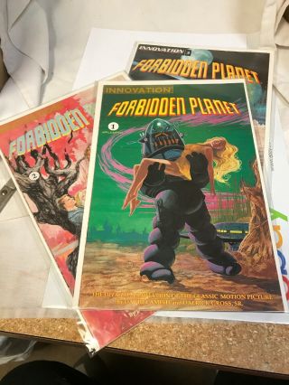 Innovation Comics " Forbidden Planet " Movie Incomplete Set 1 - 3 Robby The Robot