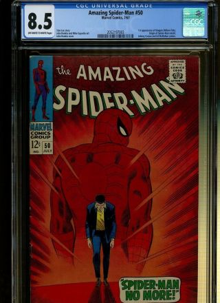 Spider - Man 50 Cgc 8.  5 | Marvel | 1st Kingpin.  Spider - Man Origin Retold.
