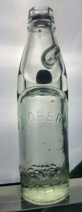 J.  Roberts Codd Stopper Castleford Bottle W/marble - Made In India
